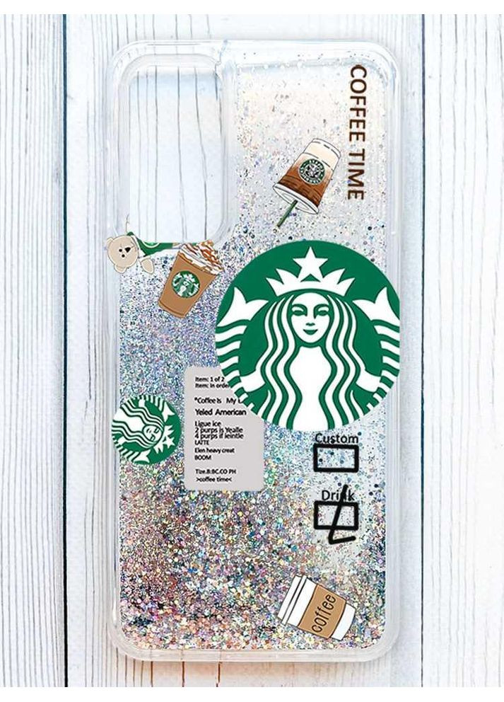 Чохол з плаваючими срібними блискітками на Samsung Galaxy S24 Кава (принт 388) Creative (362026015)