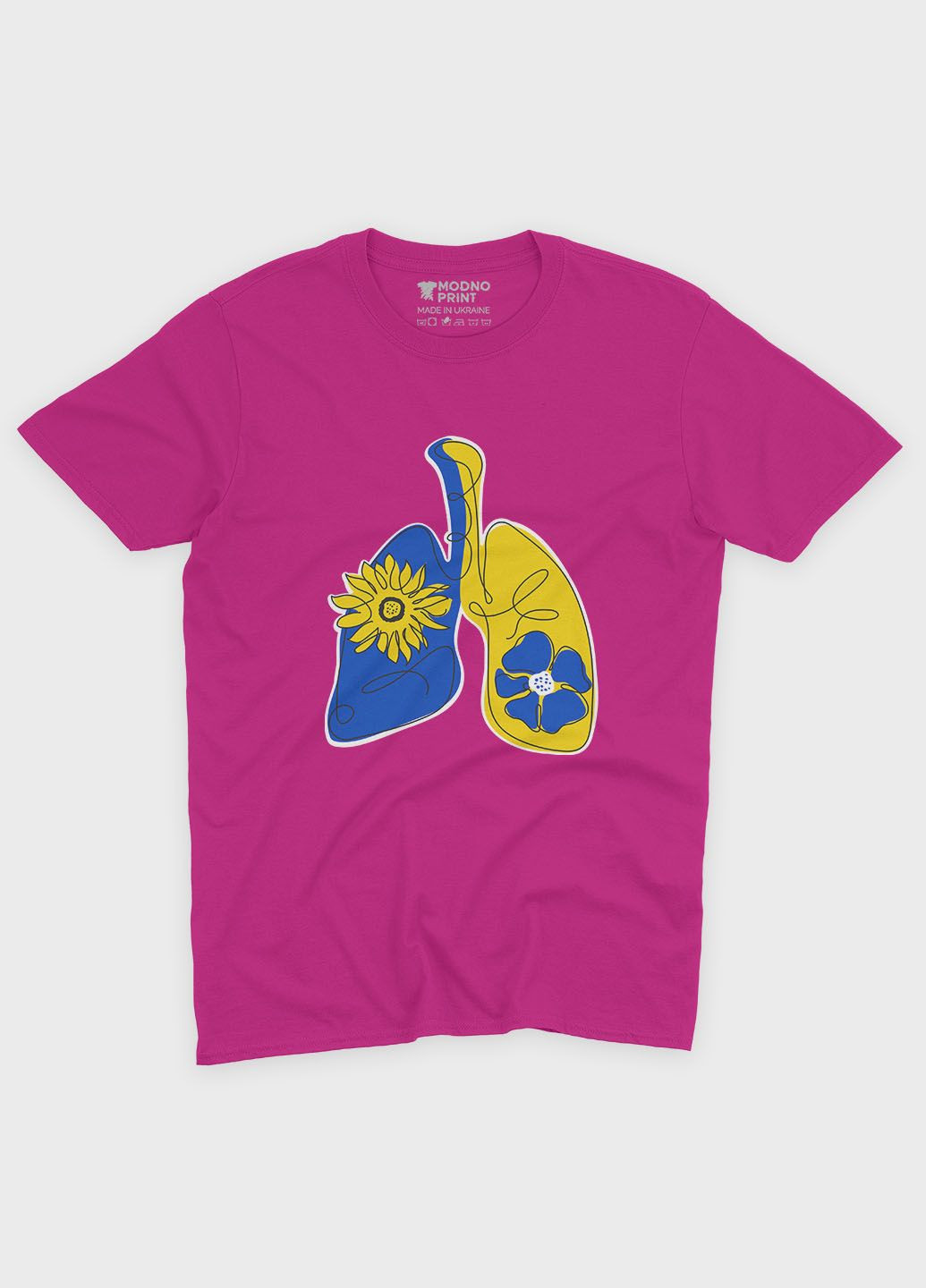 Рожева демісезонна футболка для дівчинки з патріотичним принтом легені (ts001-4-fuxj-005-1-102-g) Modno