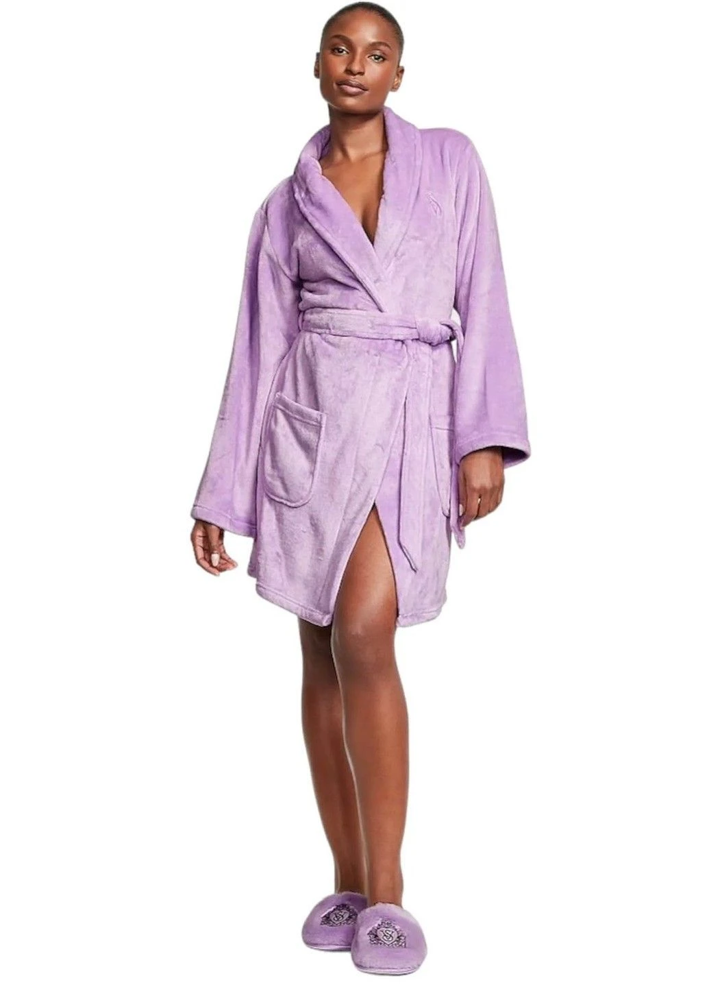 Халат Short Cozy Plush Robe Unicorn Purple Victoria's Secret (393973647)