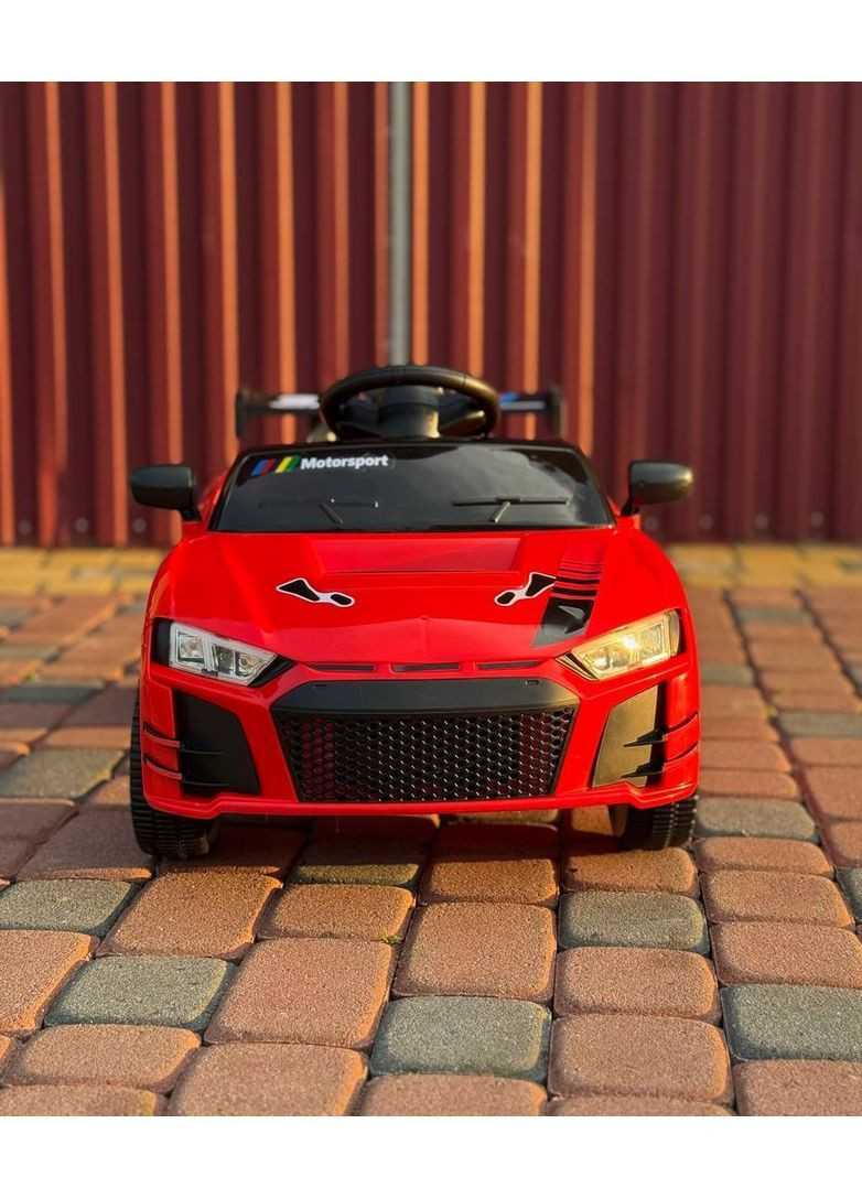 Детский электромобиль Cabrio 6V 5A (спойлер, пульт, LED-фары, звук, открывающаяся дверь, педаль газа), Красный No Brand (368468755)