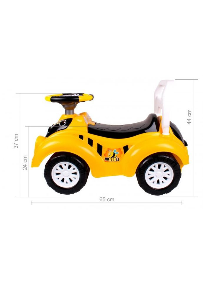 Автомобіль для прогулянок толокар з музичним кермом, (жовтий) ТехноК (293056492)