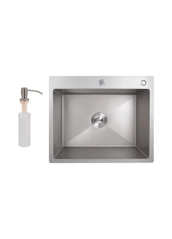 Мийка кухонна H6050G інтегрована 650х550х245 мм нержавіюча сталь Brushed Grey PVD LIDZ (393473449)