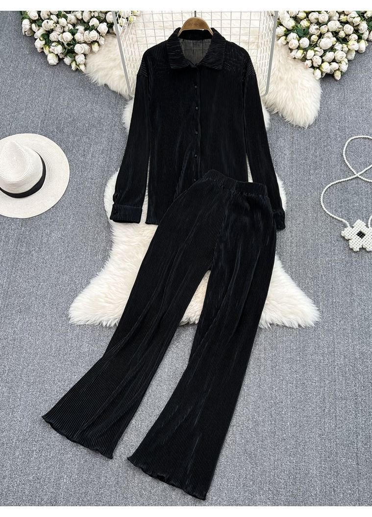 Женский летний брючный костюм плиссе KK-104 Красный Number Nine (336214221)