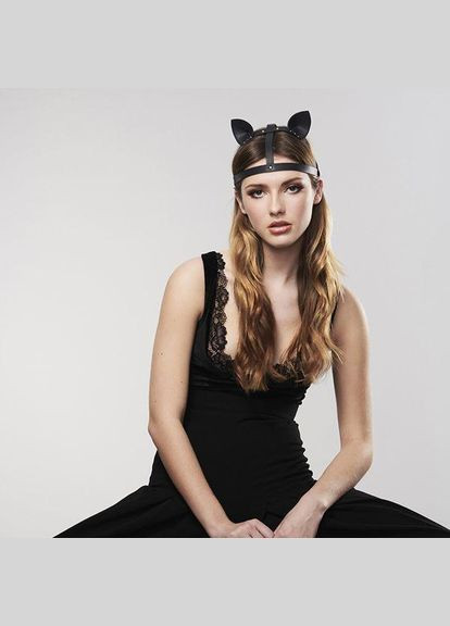 Маска кошечки Bijoux Indiscrets MAZE - Cat Ears Headpiece Black, экокожа No Brand (303895772)