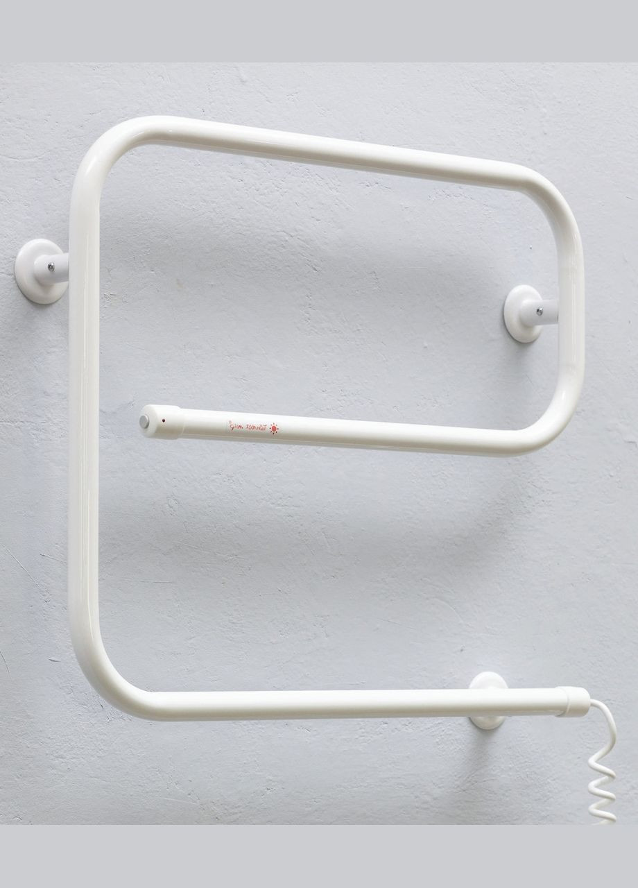 Сушарка для рушників ТЕПЛИЙ СВІТ Змійка Его біла правобічна з кнопковим перемикачем Теплий світ (317937478)