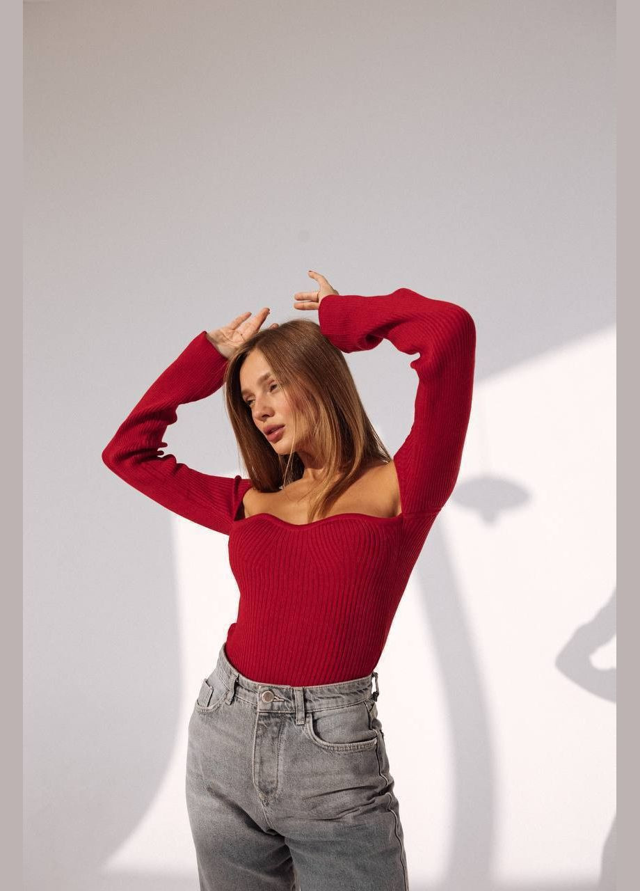 Кофта в рубчик з гарним вирізом Україна (327880208)