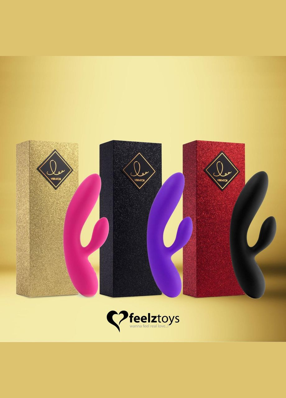 Гибкий вибратор кролик с двумя моторами Lea Rabbit Vibrator Black SO4433 FeelzToys (303894494)