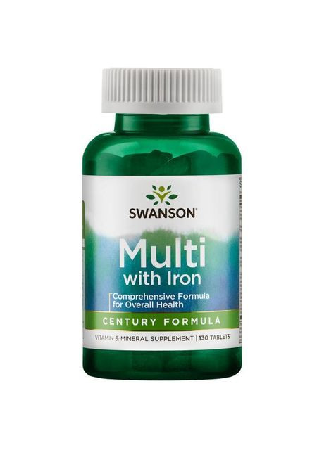 Мультивитамины с железом, 130 таблеток, Swanson (364312137)