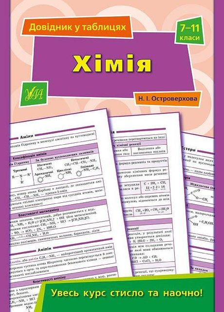 Довідник у таблицях. Хімія. 7–11 класи УЛА (316124913)