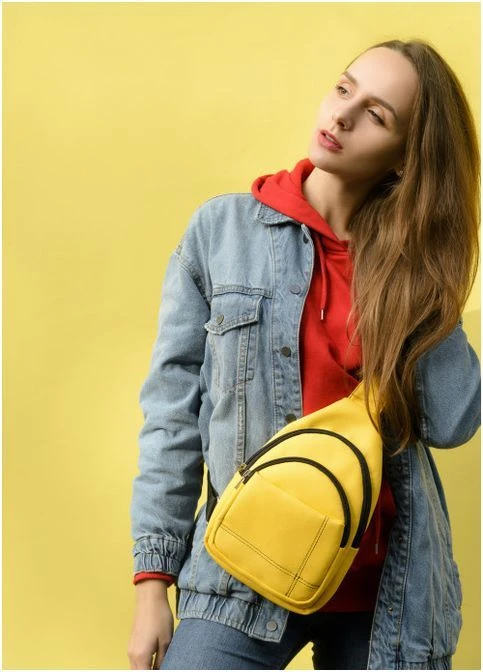 Женская сумка слинговая через плечо из экокожи Желтый (2915019629) Sambag (366091868)