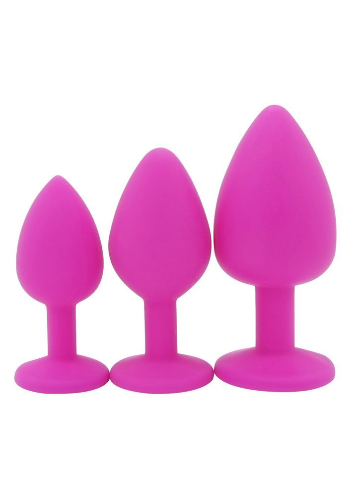 Анальна пробка L 4 см велика силіконова з каменем Silicon Crystal Focus (303877722)