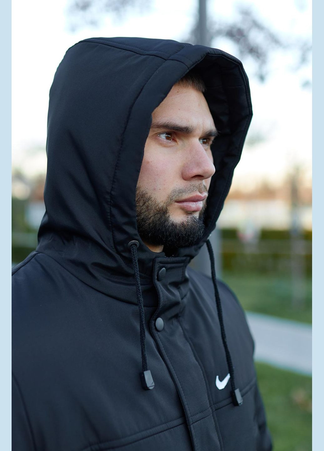 Парка зимняя мужская черная No Brand (359378656)