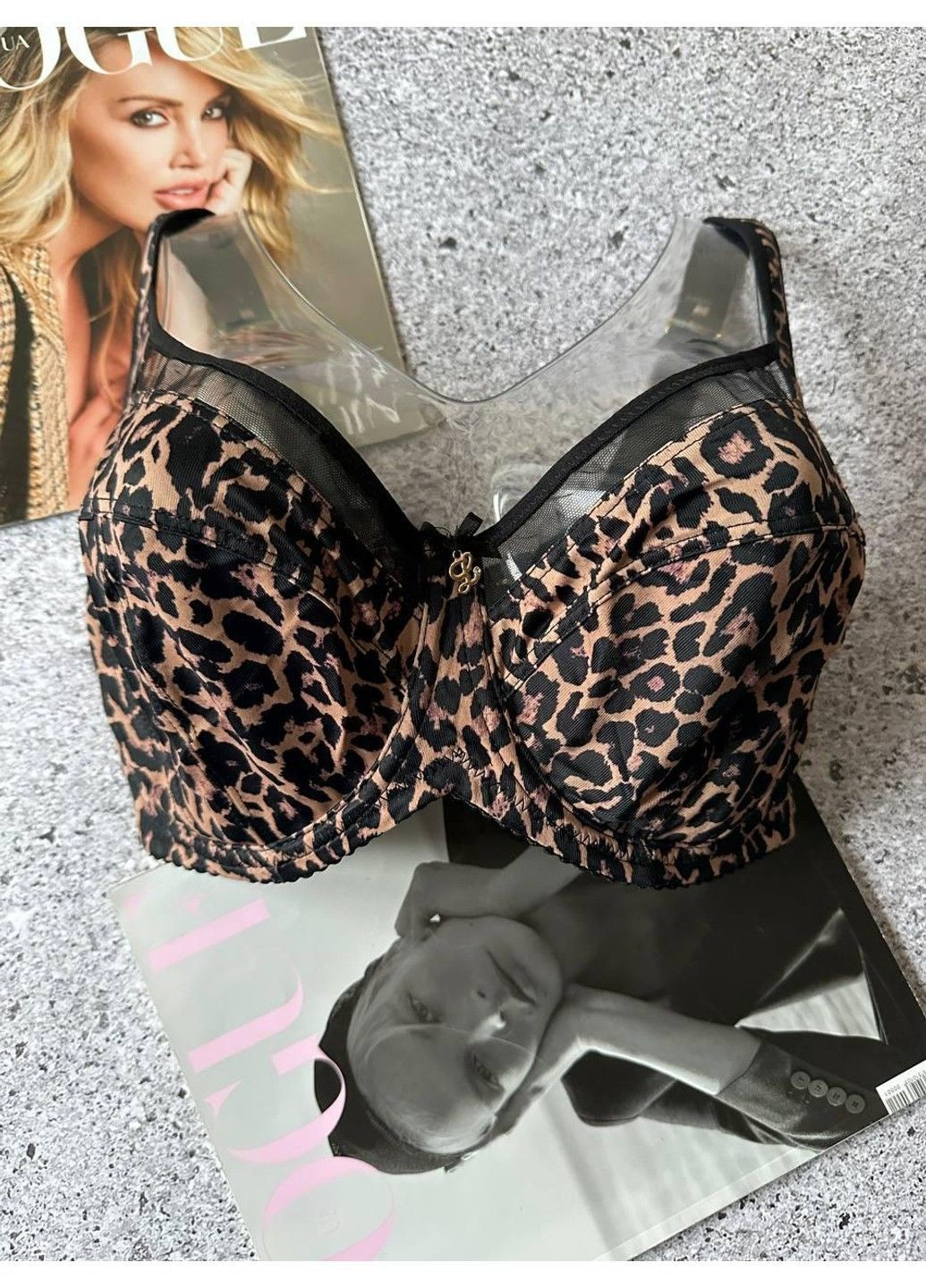 Коричневый бюстгальтер з бавовняною підкладкою леопардовий Lanny Mode
