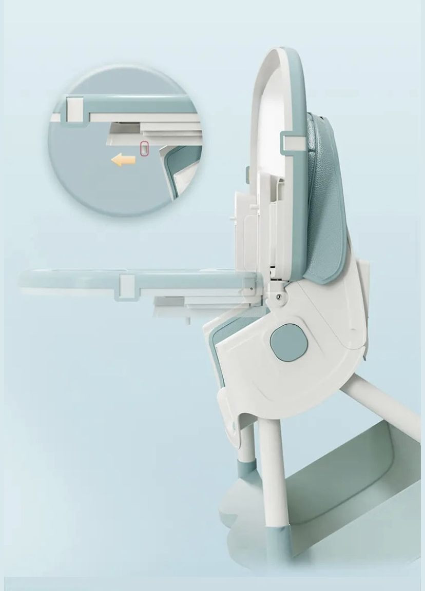 Стул для кормления + креслокачалка 2в1 Синий цвет No Brand (306555014)