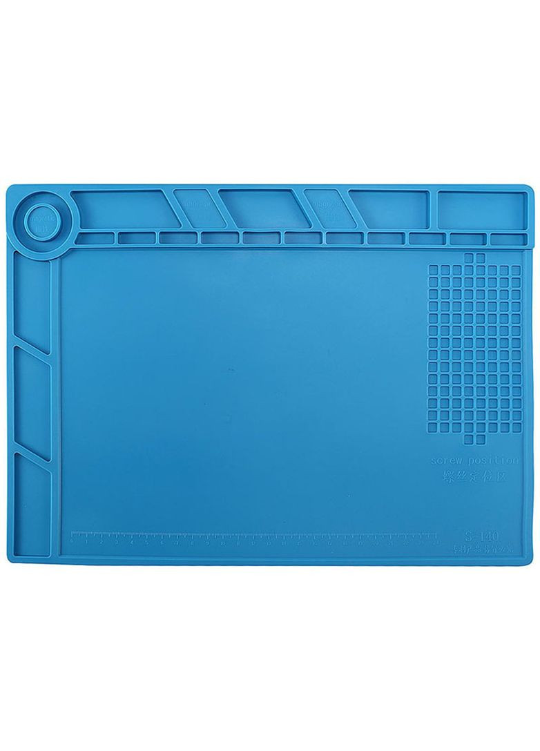 Мат силіконовий, термостійкий S-140, для ремонту техніки та розкладки запчастин / 350x250 мм Blue AIDA (322567177)