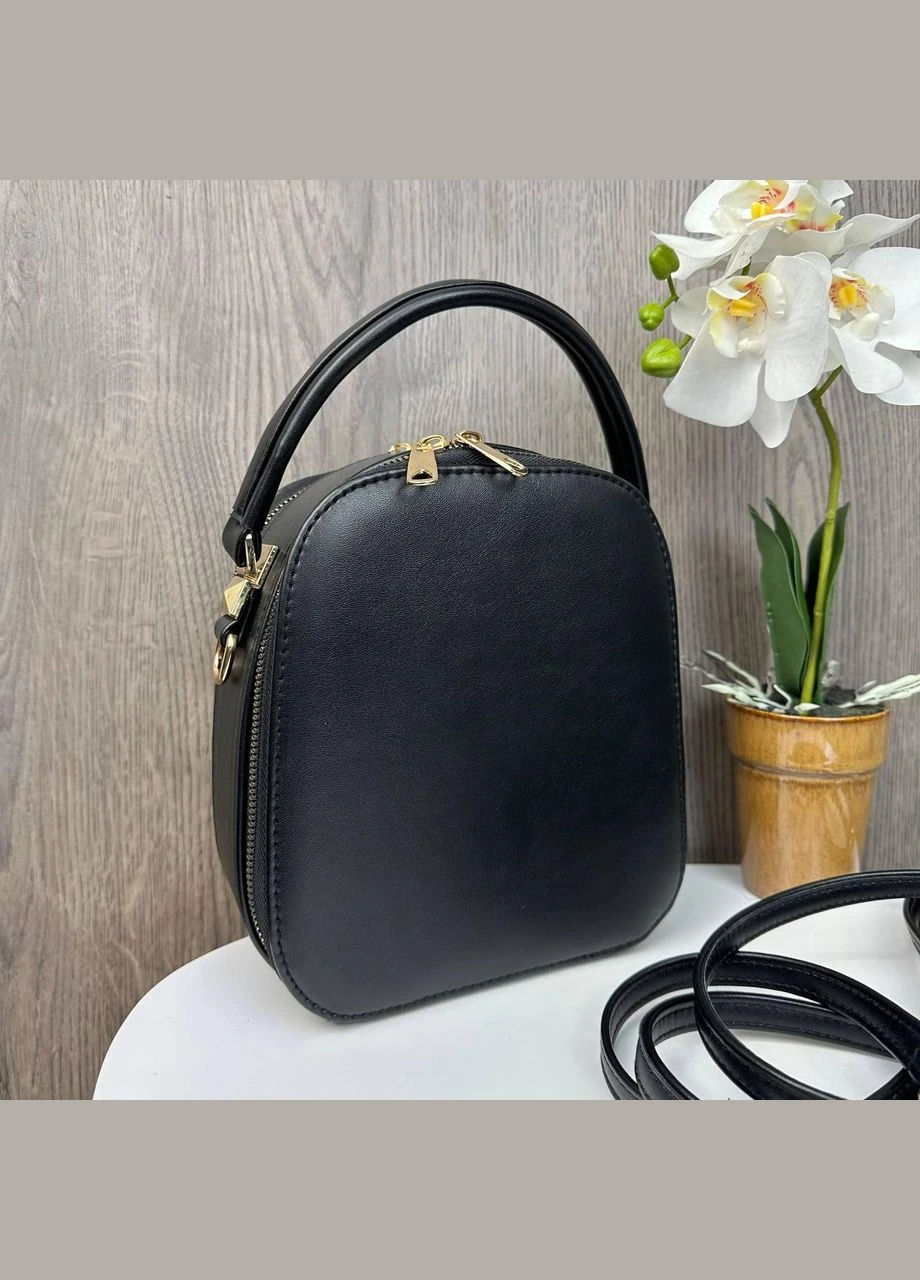 Модна жіноча міні сумка прогулянкова з плечовим ременем чорна (sku_1022) No Brand (330576272)
