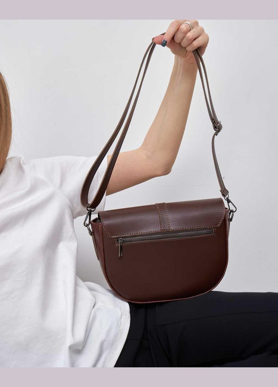 Жіноча молодіжна сумка крос-боді на довгому ремінці «Джіл» екошкіра коричневого кольору WeLassie (298571293)