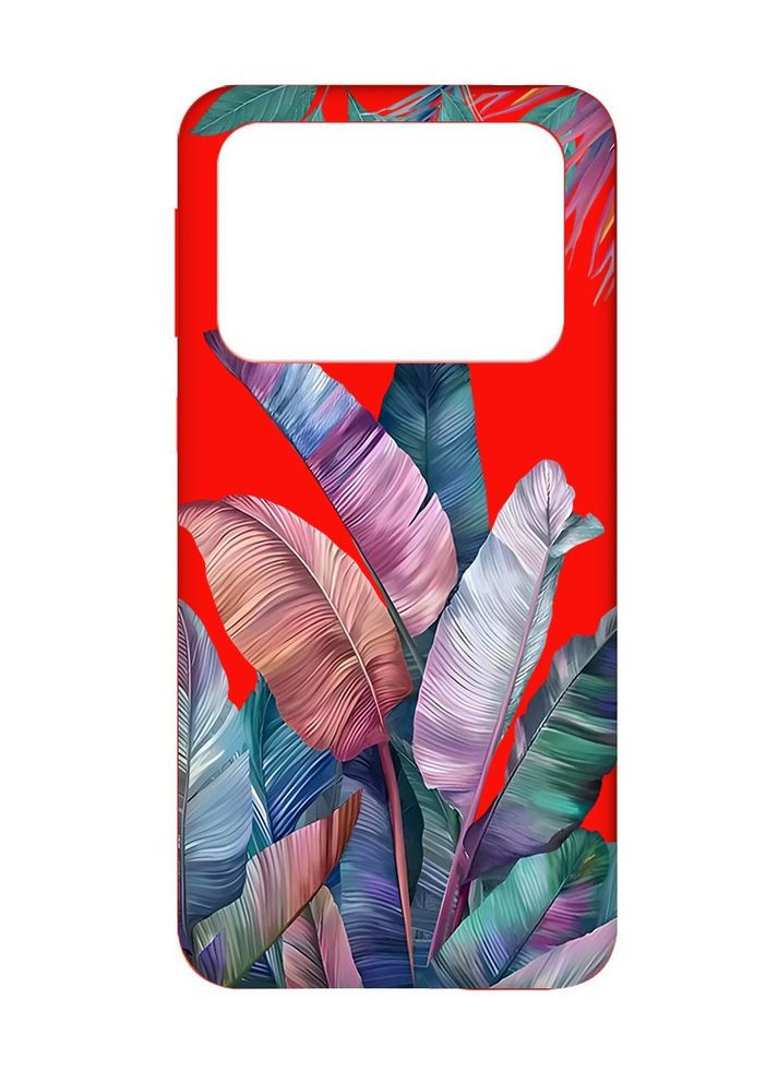 Матовий червоний чохол на Xiaomi Poco X4 Pro 5G:: Тропіки (принт 372) Creative (355388880)