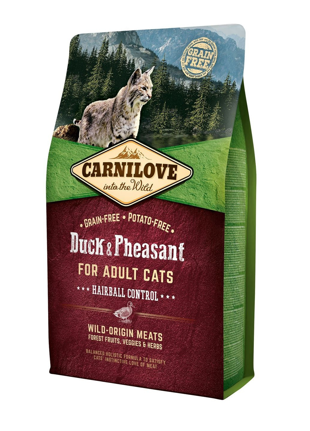 Сухой корм для взрослых кошек Cat Duck & Pheasant для выведения волосяных комков 2 кг Carnilove (307813022)