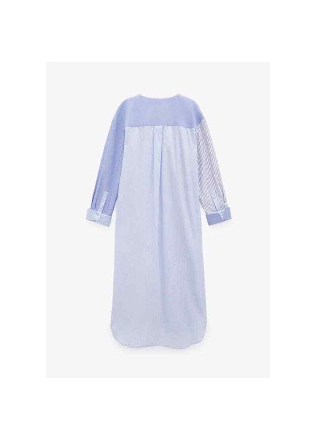 Комбінована сукня-сорочка жіноча blue & striped patchwork midi shirt dress Zara
