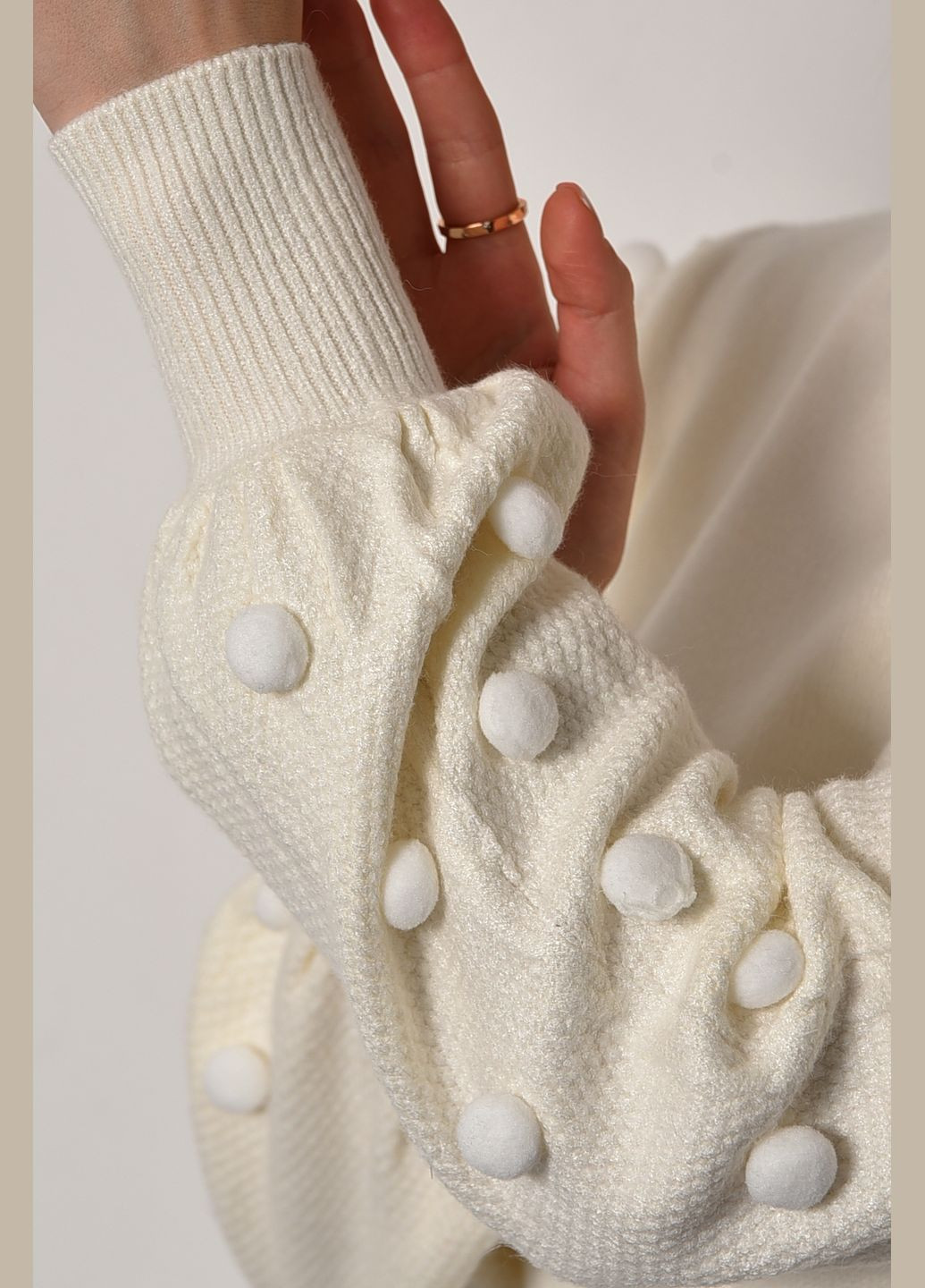Белый зимний свитер женский белого цвета пуловер Let's Shop