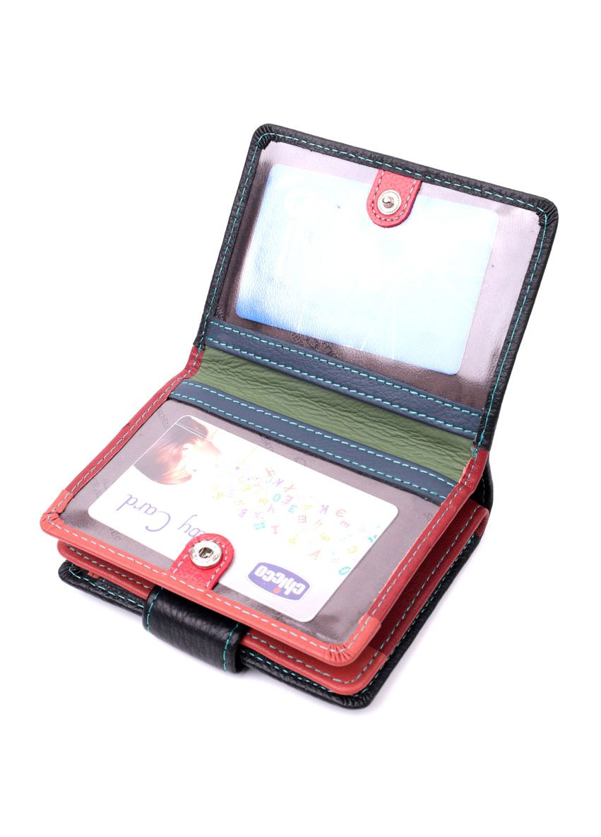 Маленький жіночий гаманець із натуральної шкіри з монетницею 19436 Чорний st leather (306881705)