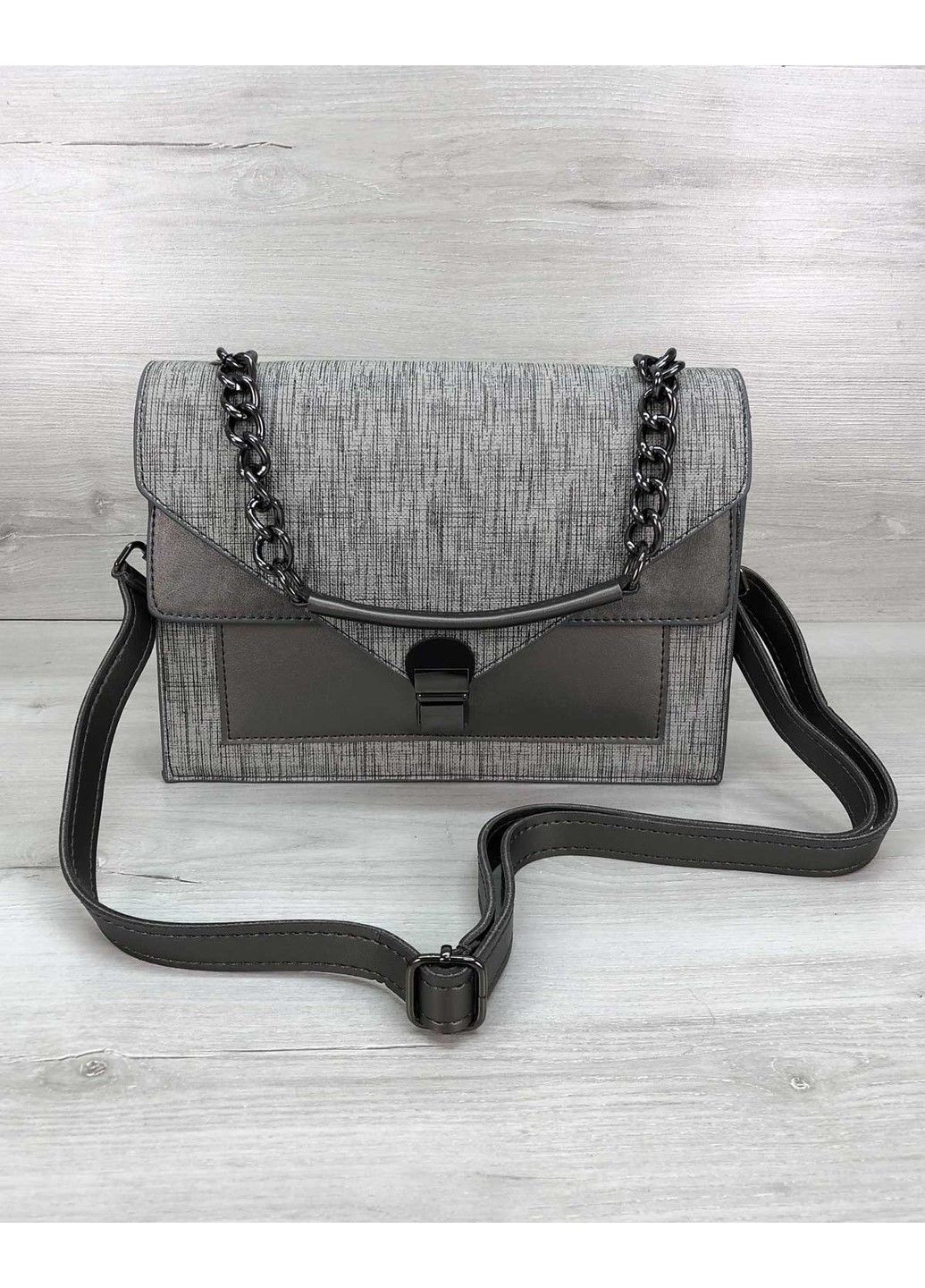 Женская сумка «Amber» серый блеск WeLassie (315688705)