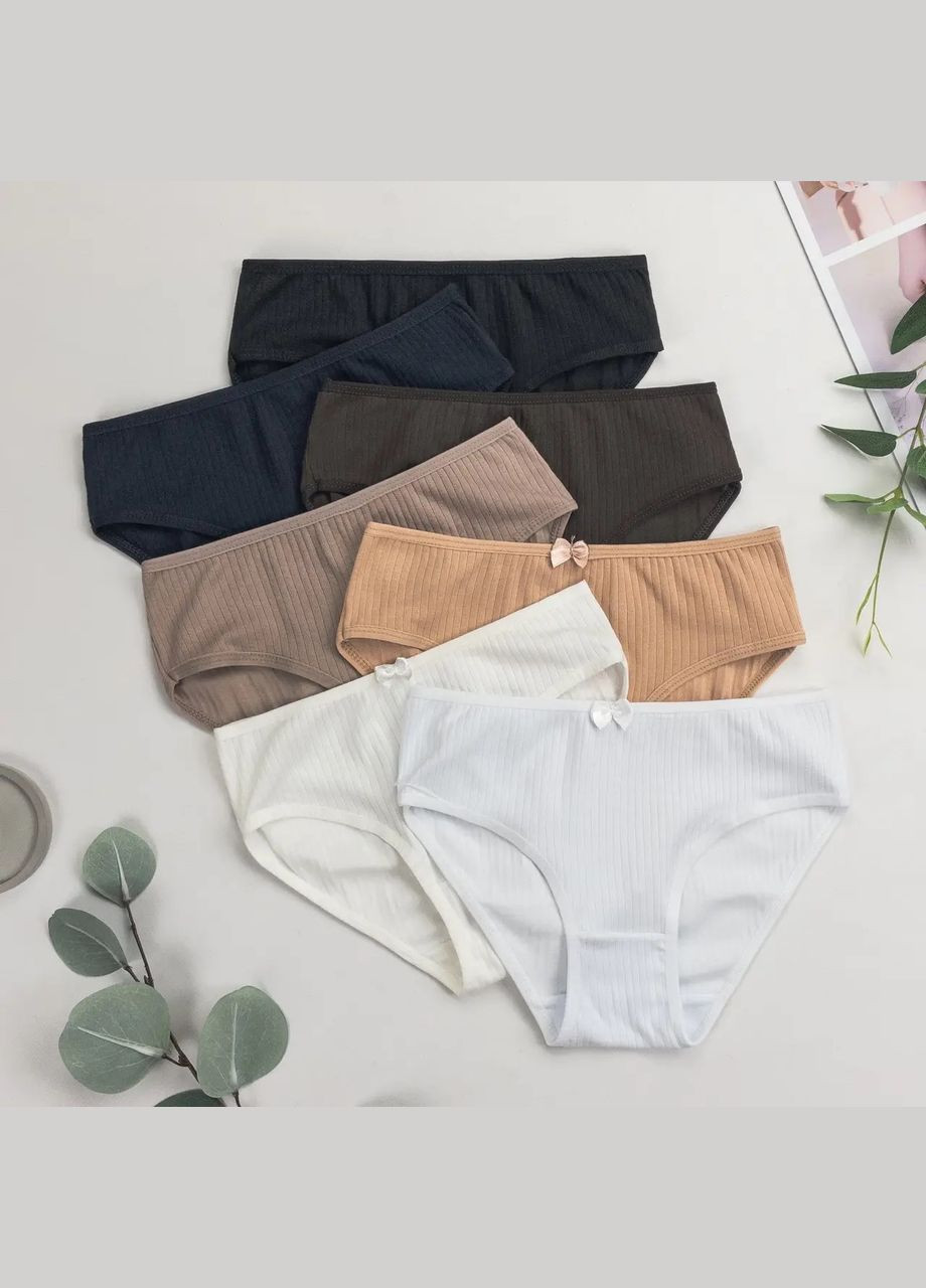 Набір дитячих трусиків-тижневок в рубчик для дівчаток (7 шт.) Nicoletta Трусики (342119694)