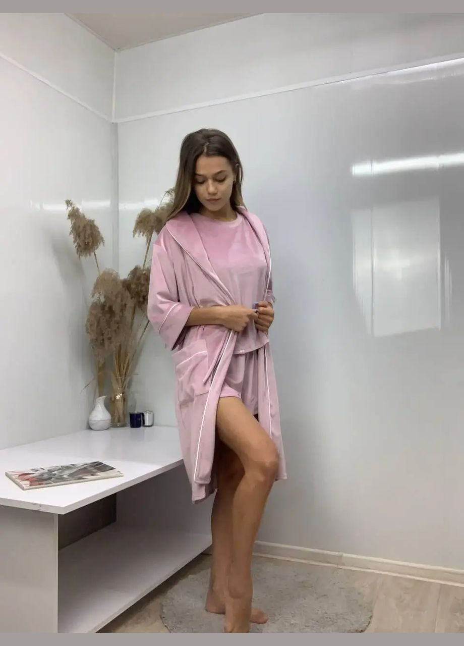 Халат шалевий на запах довгий пудровий. No Brand (328265408)