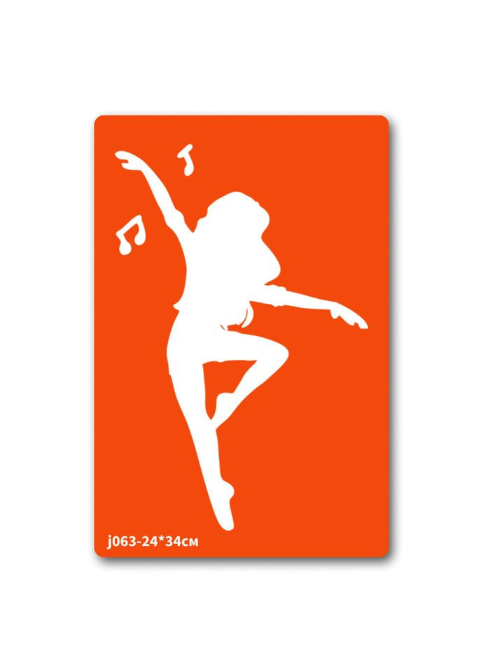 Трафарет для біо-тату Балет-2 j063-24*34см, розмір 24 х 34см Fresh Tattoo (322245872)