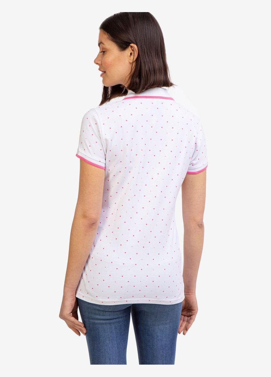 Жіноча футболка поло WHITE XS біла в горошок U.S. Polo Assn. (294776689)