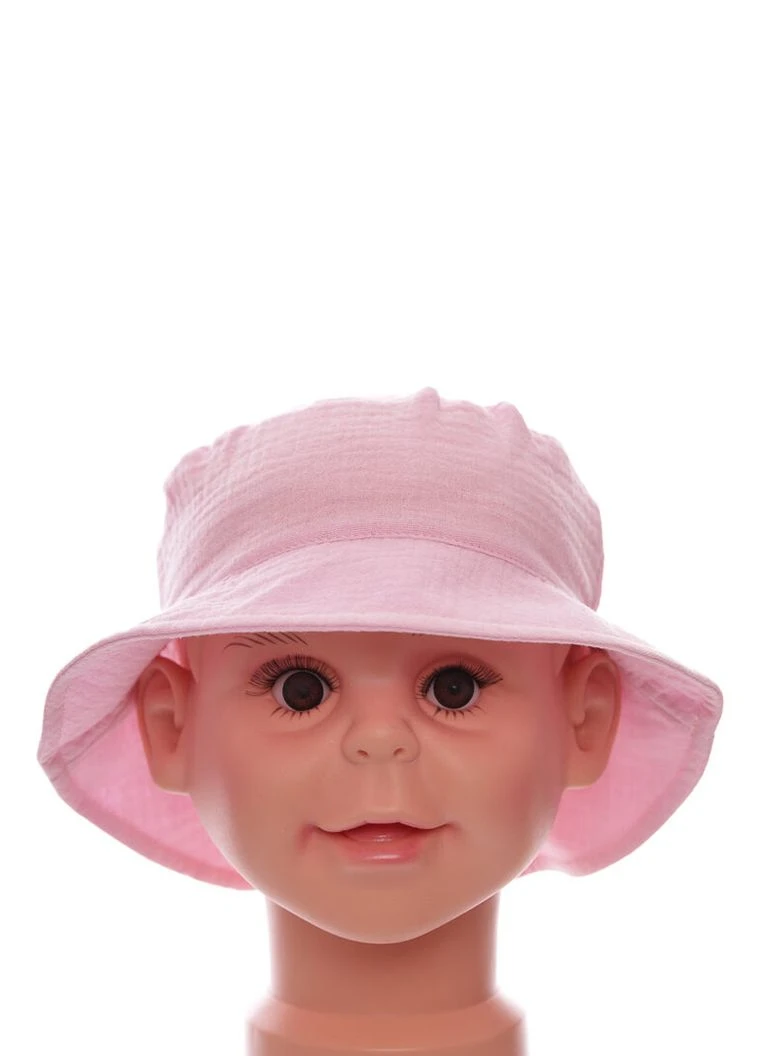 Панамка для дівчинки мулинова однотонна рожева 9м+ (53289) BABYKROHA (386824806)