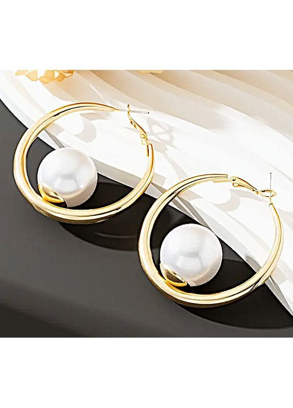 Сережки біжутерія Кільця з намистинами No Brand (366891852)