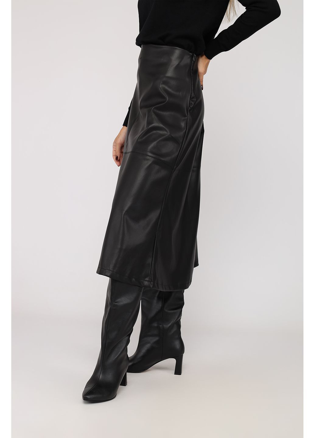 Спідниця трапеція жіноча колір чорний CB-00284482 Yuki (362413470)