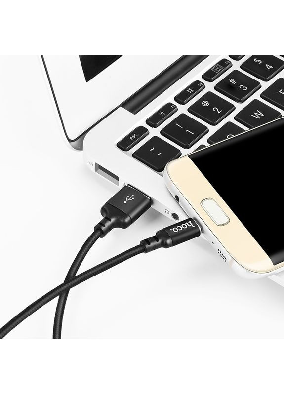 Кабель USB to Micro 2A, 2m, нейлон, алюминиевые коннекторы, (6957531062905) Hoco X14 (372684001)
