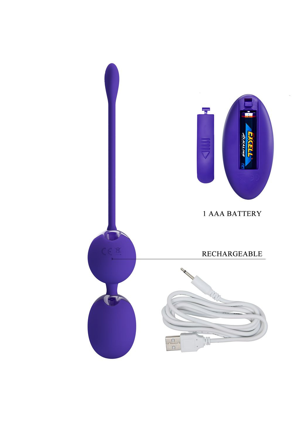 Вагінальні кульки з пультом, 9 х 2.7 см Pretty Love (361670133)