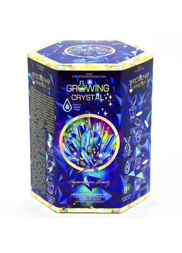 Детский набор для опытов GROWING CRYSTAL GRK-01 укр Aquamarine Danko Toys (301939153)