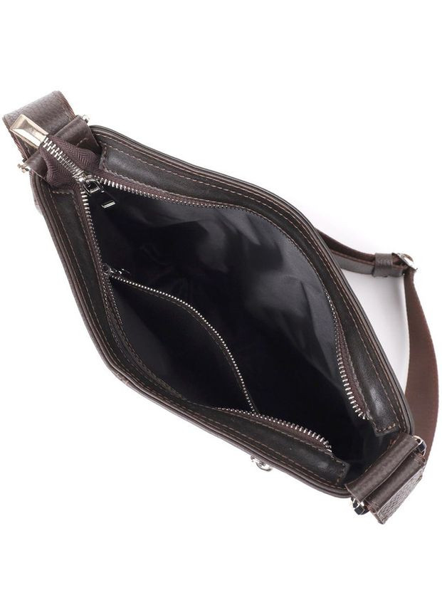 Сумка планшет через плече чоловіча з натуральної шкіри для телефону та для документів середня Коричневий 38109 Grande Pelle (355245430)