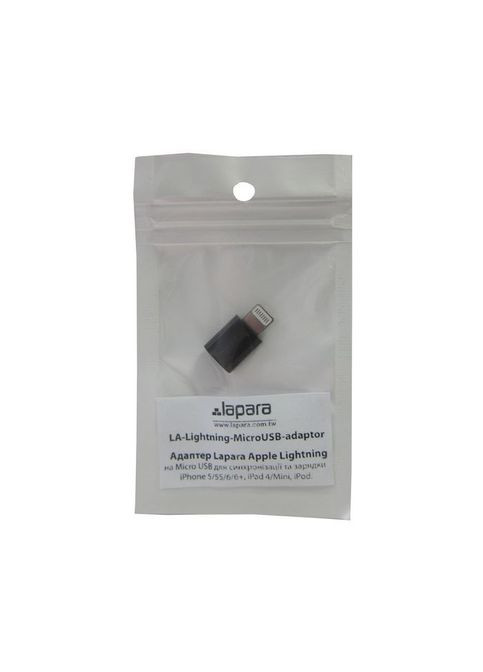 Перехідник (LA-Lightning-MicroUSB-adaptor black) Lapara Lightning to Micro USB (268146342)