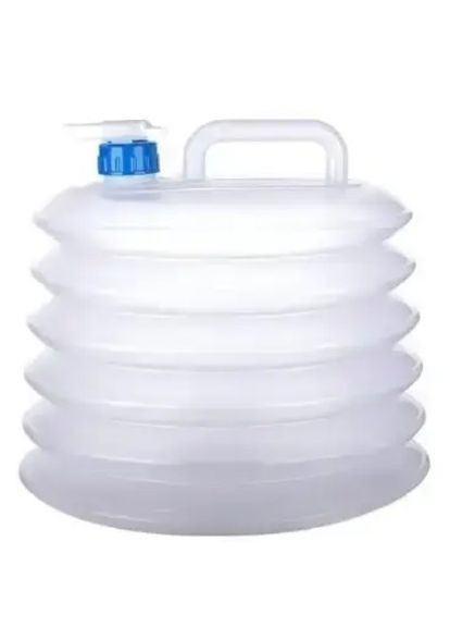 Складана каністра для води та харчових рідин туристична 10 л для походів, туристів, на дачу Біла No Brand (362373420)