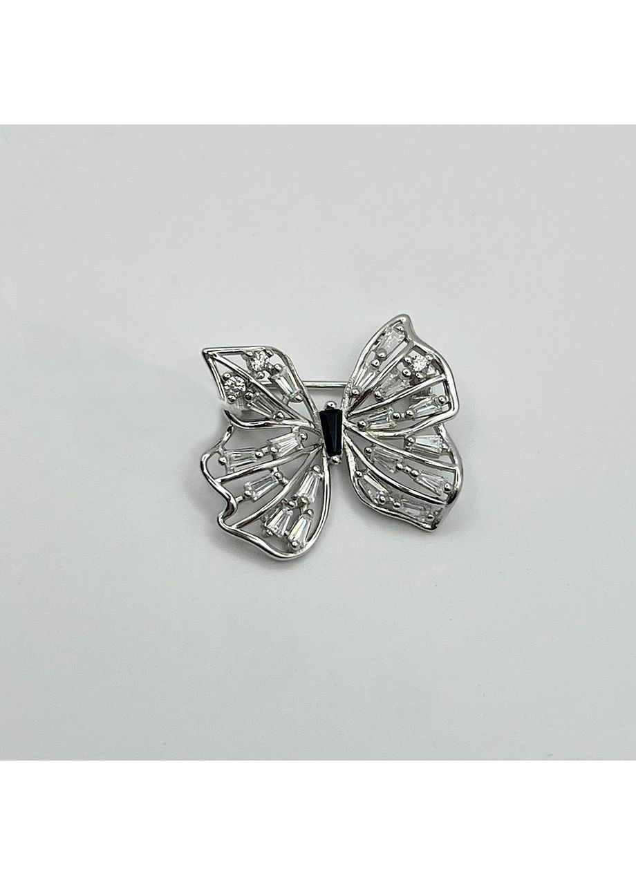 Брошка-шпилька срібна з кубічним цирконієм "Метелик" 2,43 г No Brand (369737415)