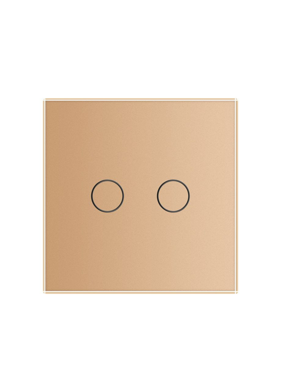 Розумний сенсорний ЕС вимикач 2 сенсори золотий скло (VL-M7FC2Z2-2AP) Livolo (371777251)