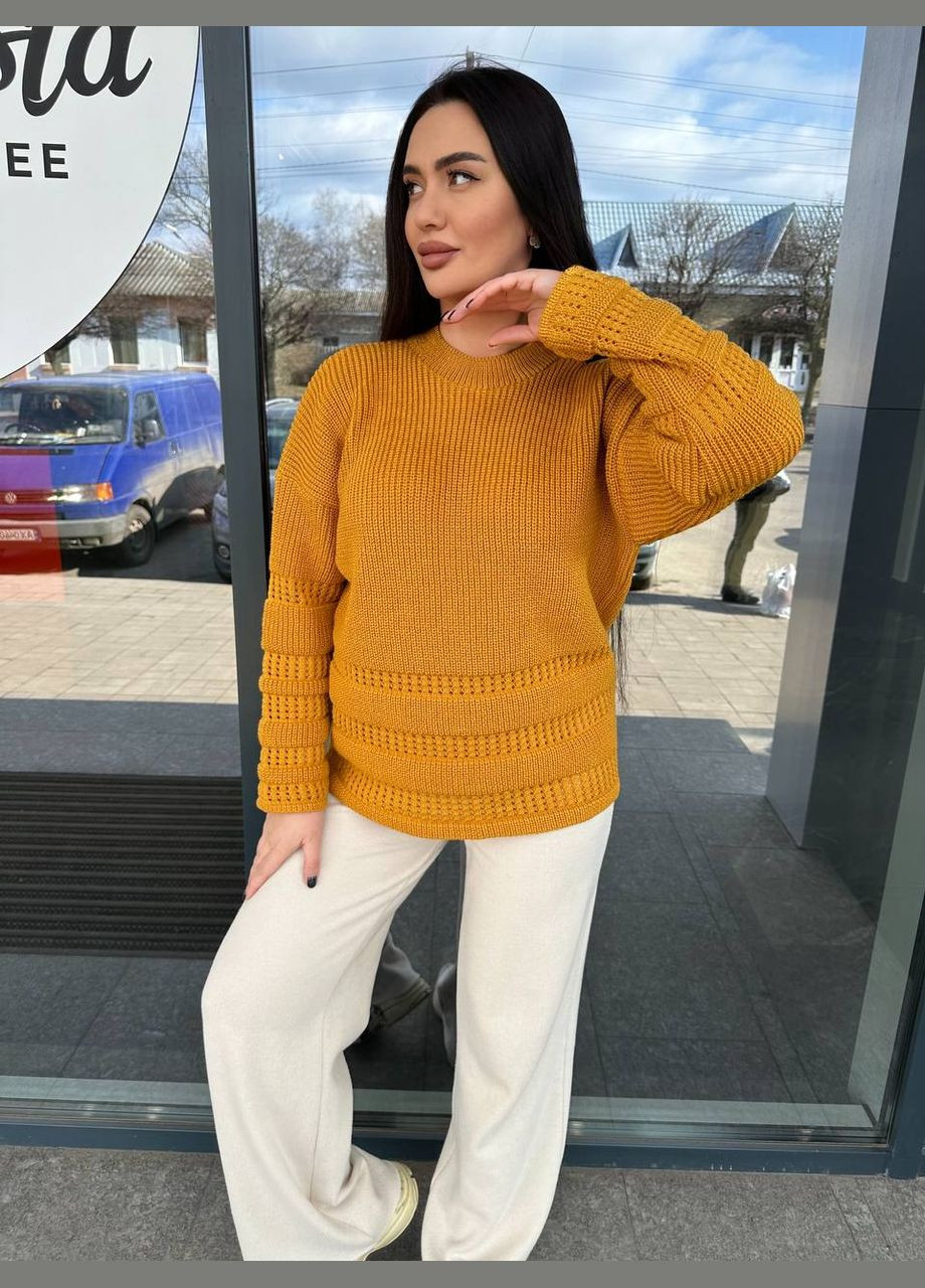 Гірчичний жіночий вовняний светр анюта гірчиця You Best