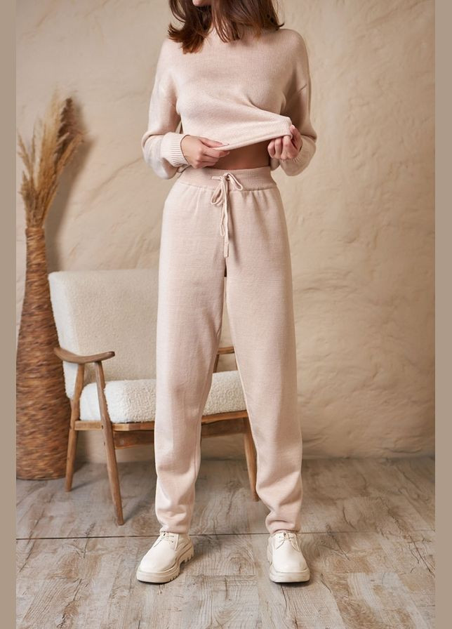 Жіночі в'язані штани з напіввовняної пряжі (2322) Triko Bakh (334710492)