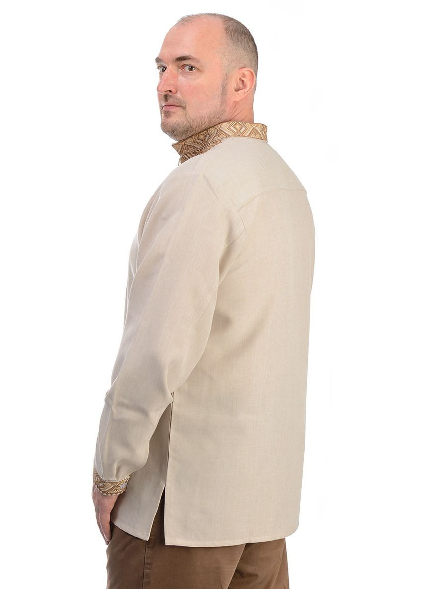 Бежева чоловіча вишиванка family (бежевий) Golfstream пряма поліестер, льон (300325564)