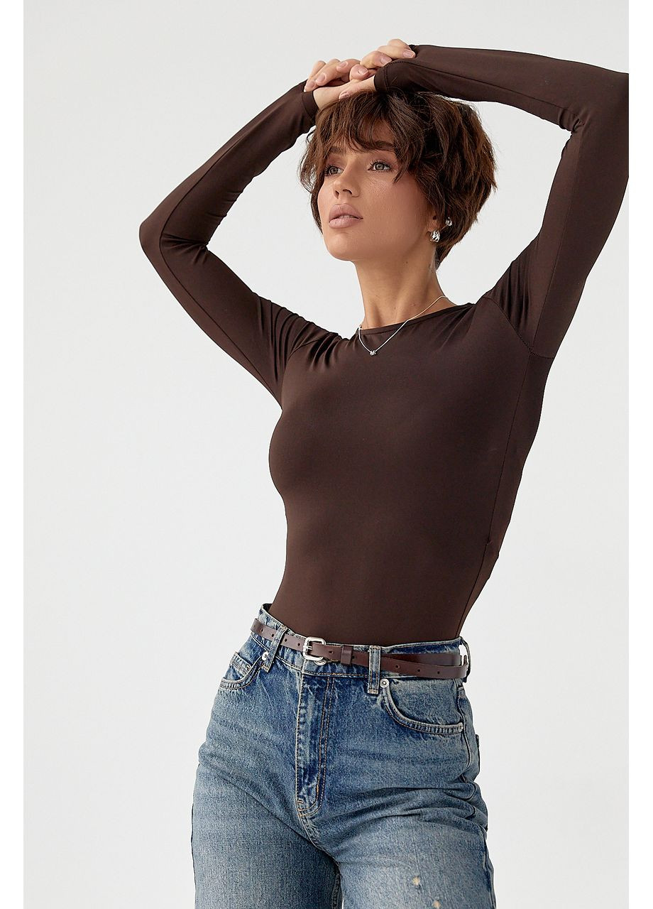 Эластичное однотонное боди Lurex (369776139)