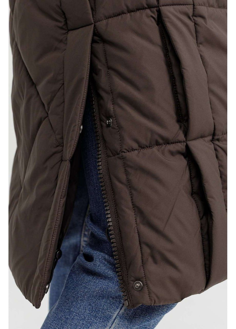 Кофейная зимняя пуховик больших размеров батал Lora Duvetti