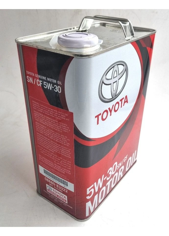 Минеральная моторная смазка, оригинал 5W-30 08880-83322 4л Toyota (345737664)