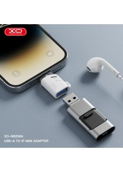 OTG-адаптер NB256A USB-A female to Lightning (с ремешком) XO (388771135)