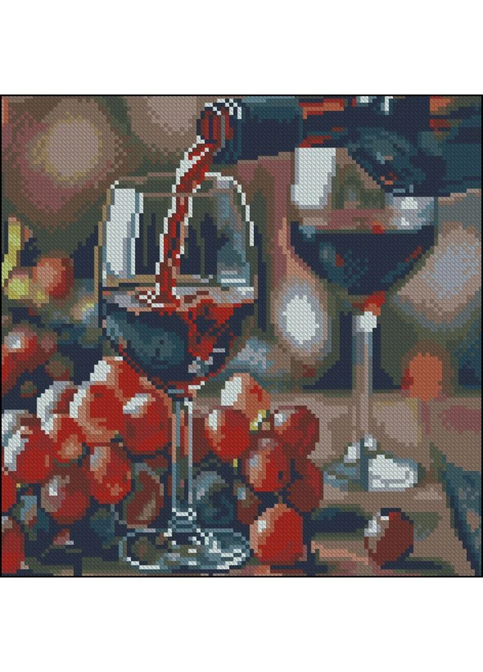 Винная дегустация FZ303021 30х30 см Seli Алмазна мозаїка (394392662)